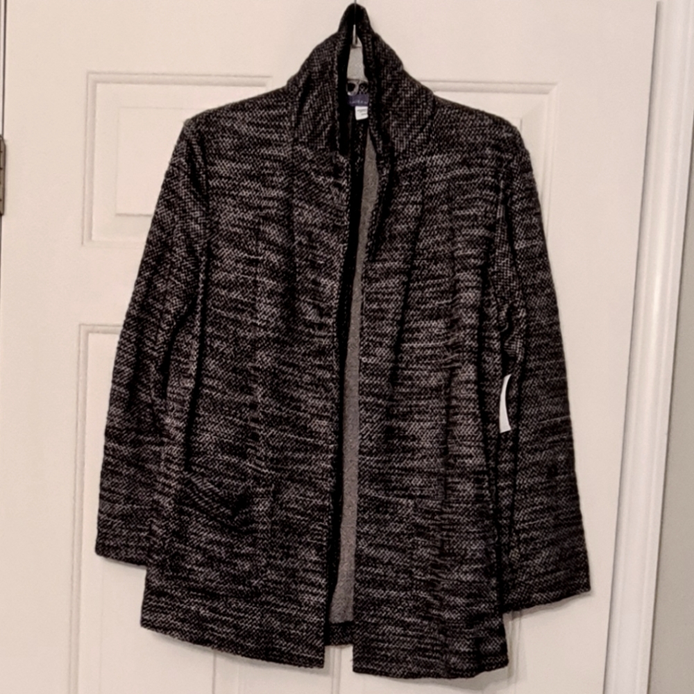 NWT Laura Scott black tweed look blazer jacket. Size M.